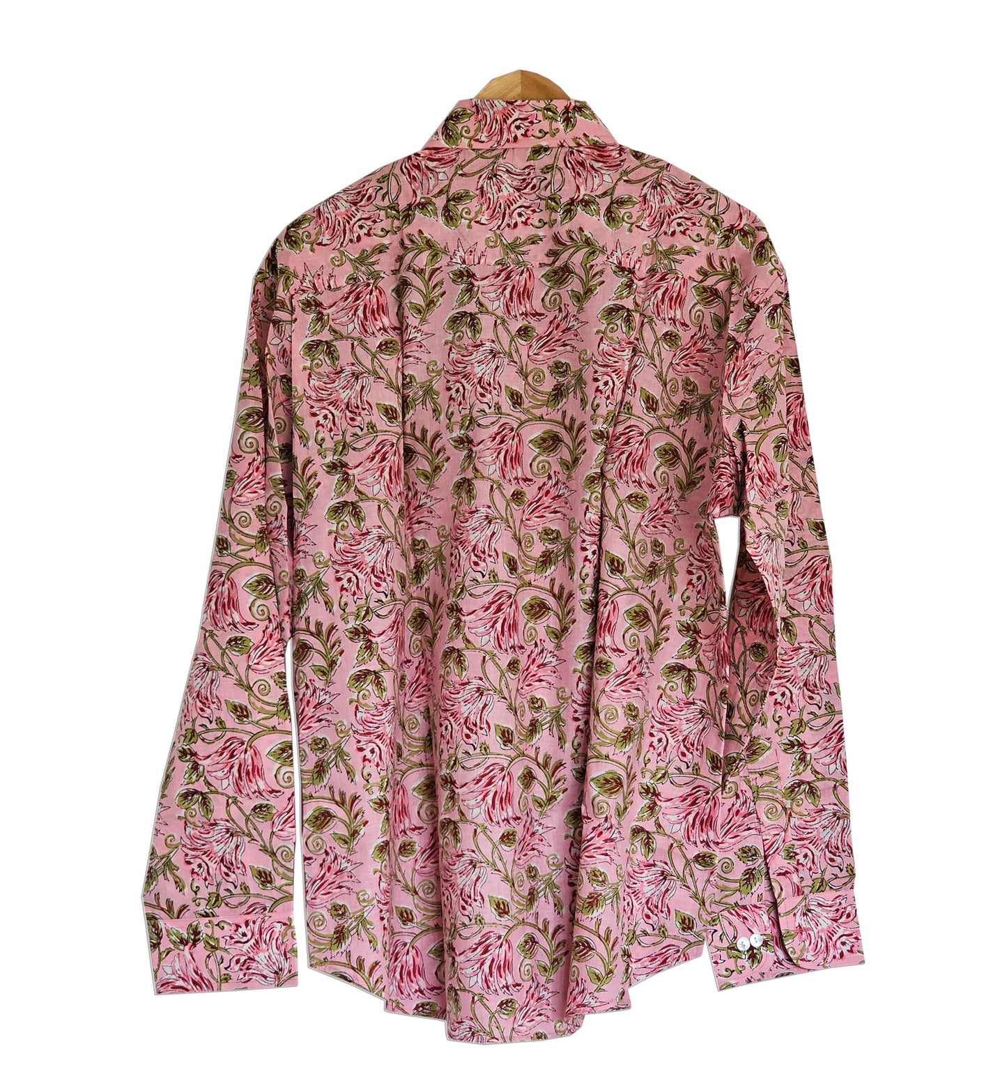 Cotton long-sleeve straight line boyfriend shirt - Emma Hobson Designs
