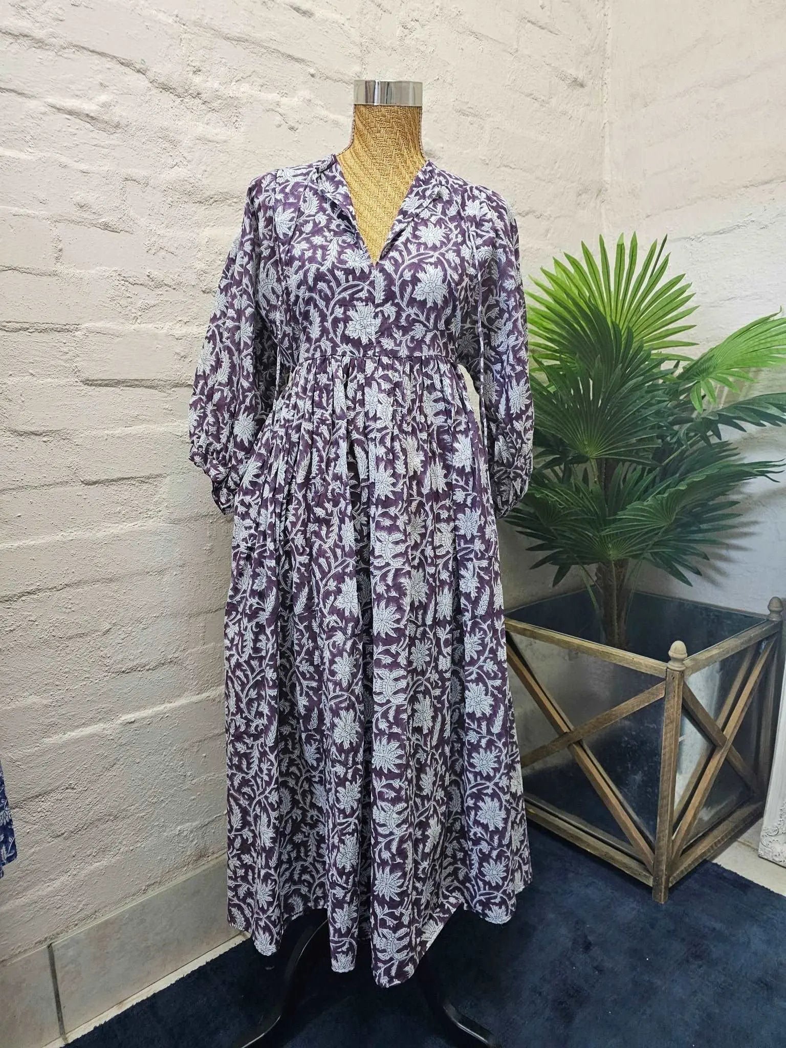 Long Floaty Mulberry Cotton Dress - Emma Hobson Designs